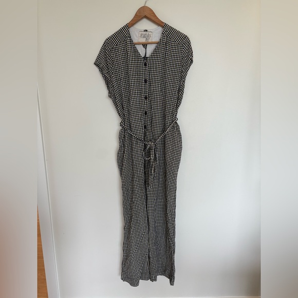 Ace & Jig Pants - Ace & Jig checkered gingham plaid jumpsuit XL